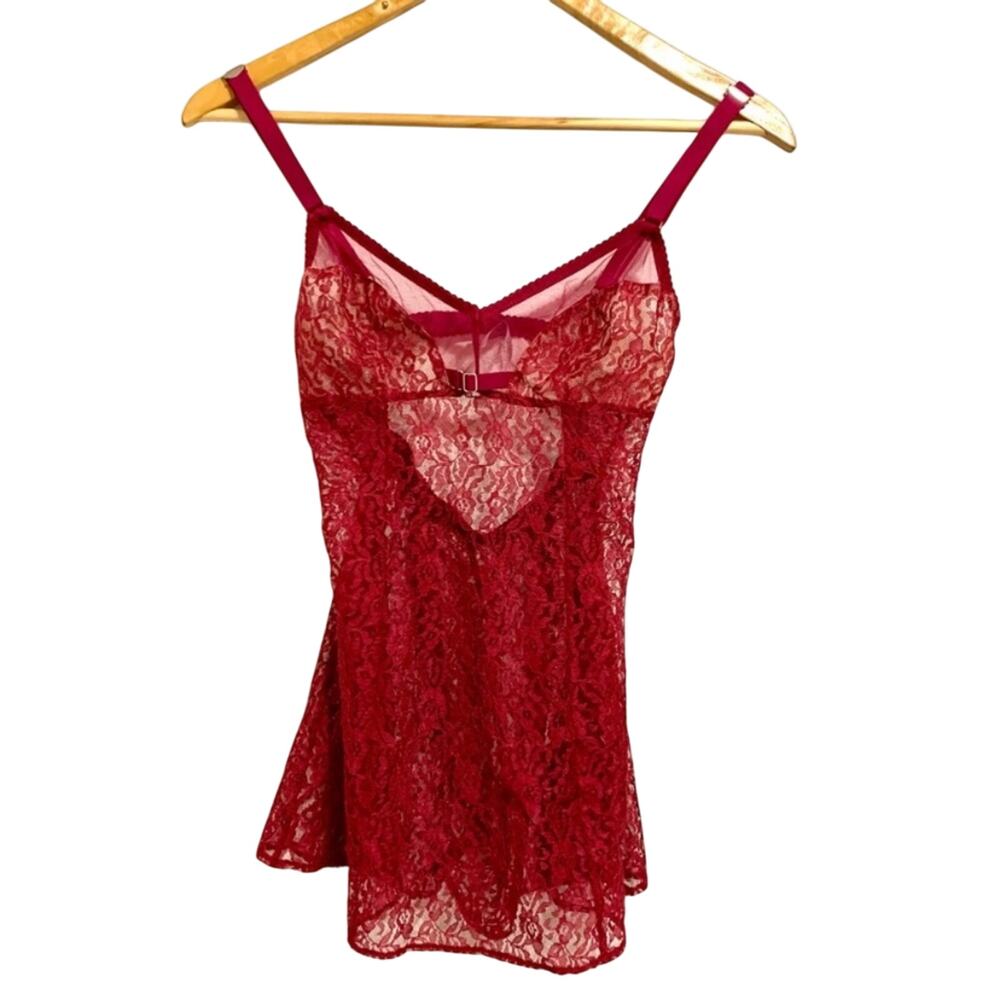 Victoria’s Secret Burgundy Lace Babydoll Lingerie